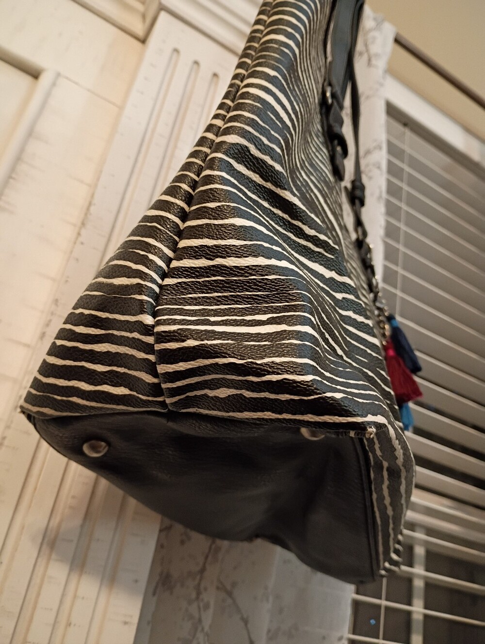 The Sak Black and White Striped Tote - Picture 6 of 9